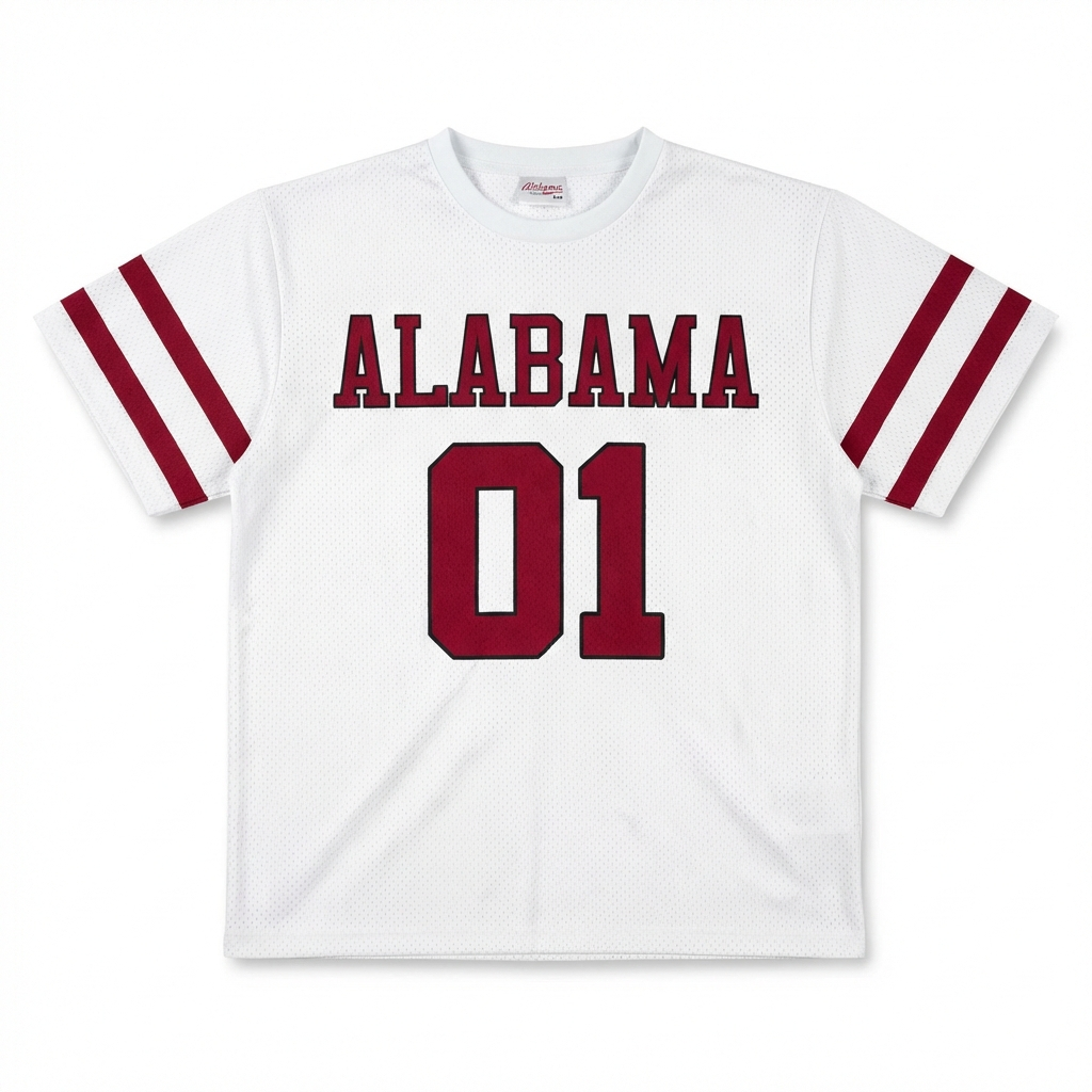 Boxy Oversized Alabama #01 Football Jersey