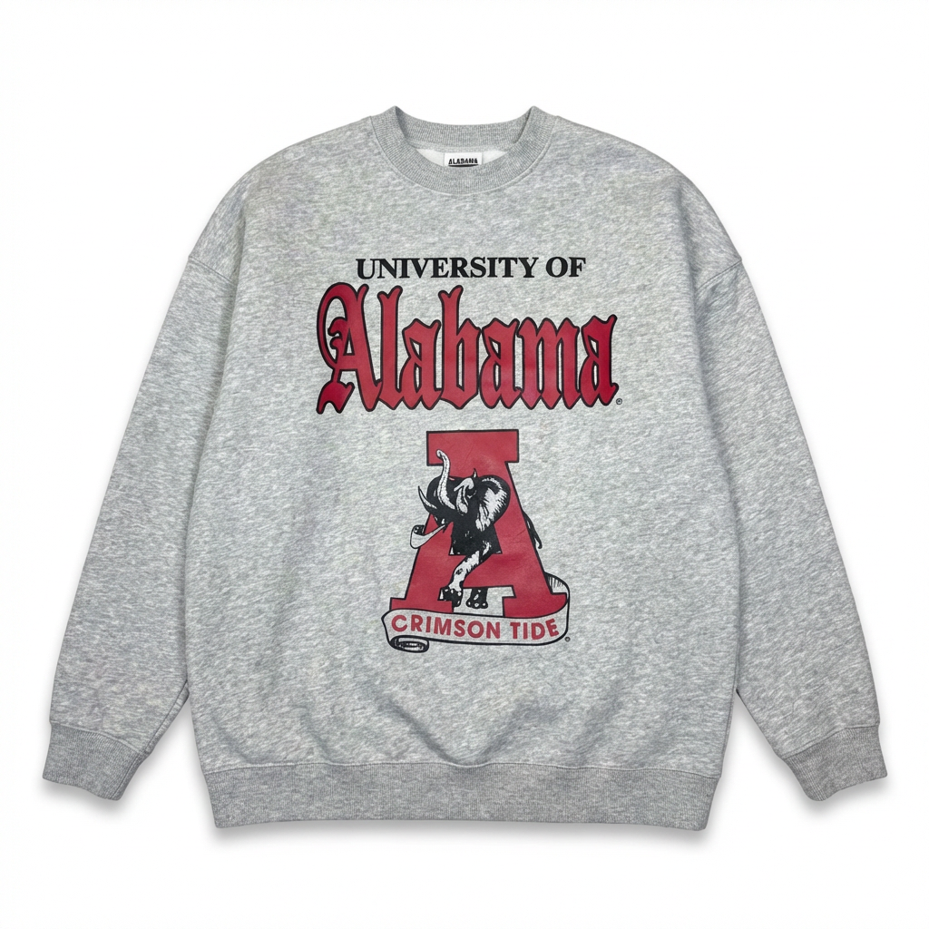 The Old English Crewneck – University of Alabama (100% Cotton, Heavyweight)