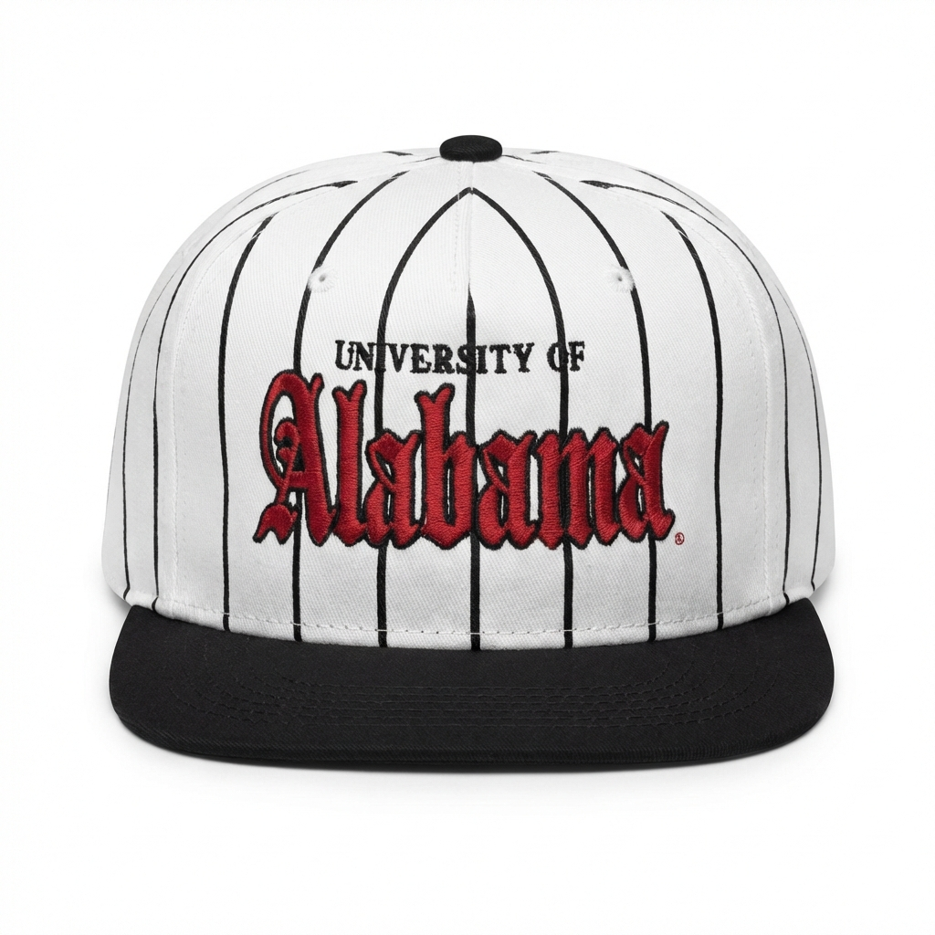 Alabama Old English Snapback Hat - Pinstripe Collection (Vol. 1)