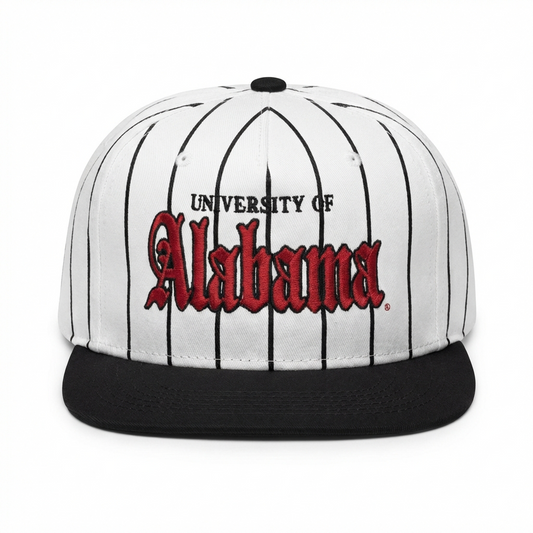 Alabama Old English Snapback Hat - Pinstripe Collection (Vol. 1)