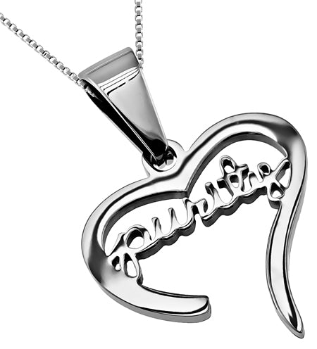 Handwriting Heart Necklace