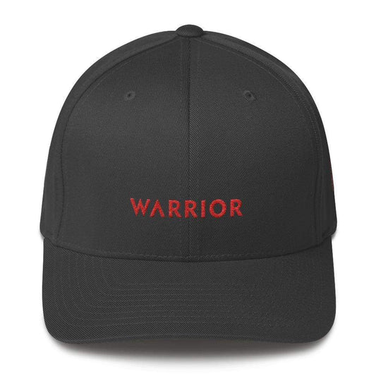 HIV/AIDS or Blood Cancer Awareness Twill Fitted Hat with Red Ribbon and Warrior