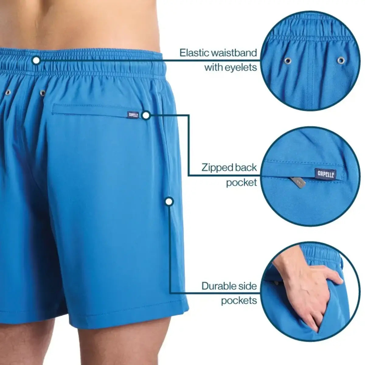 Men’s Premium Compression-Lined Hybrid Shorts – Tropical Swirl-Ocean and Palm