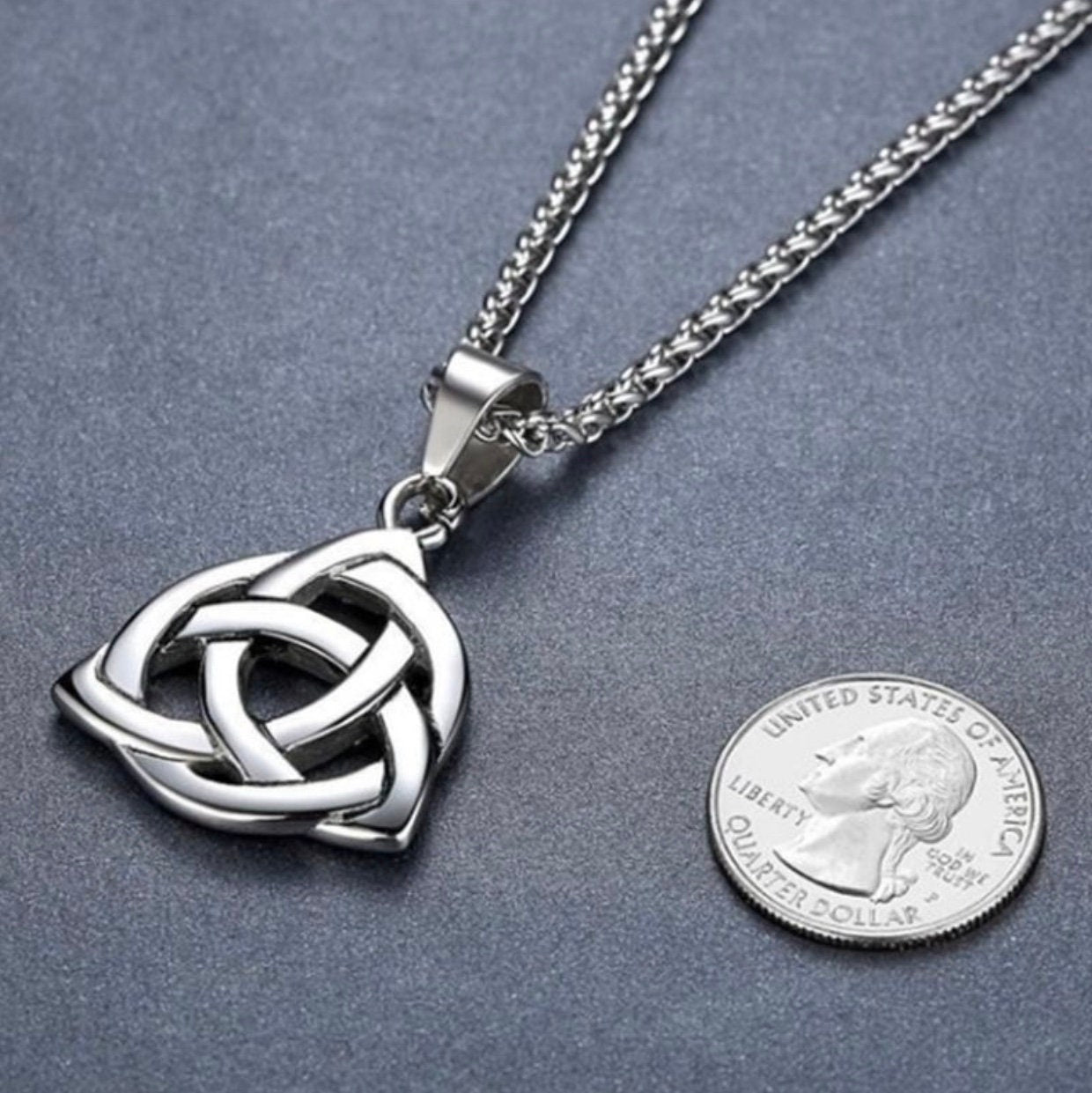 Silver or Black Celtic Irish Knot Woman Mens Necklace Pendant Chain Super Thick Cast Large Cross Vintage Filigree Viking Heavy Chain Jewelry