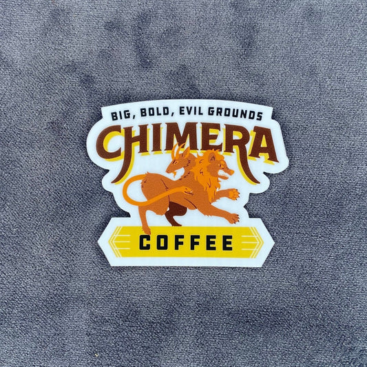 Chimera Coffee Vinyl Sticker – Big, Bold, Evil Grounds for Gamers ☕️