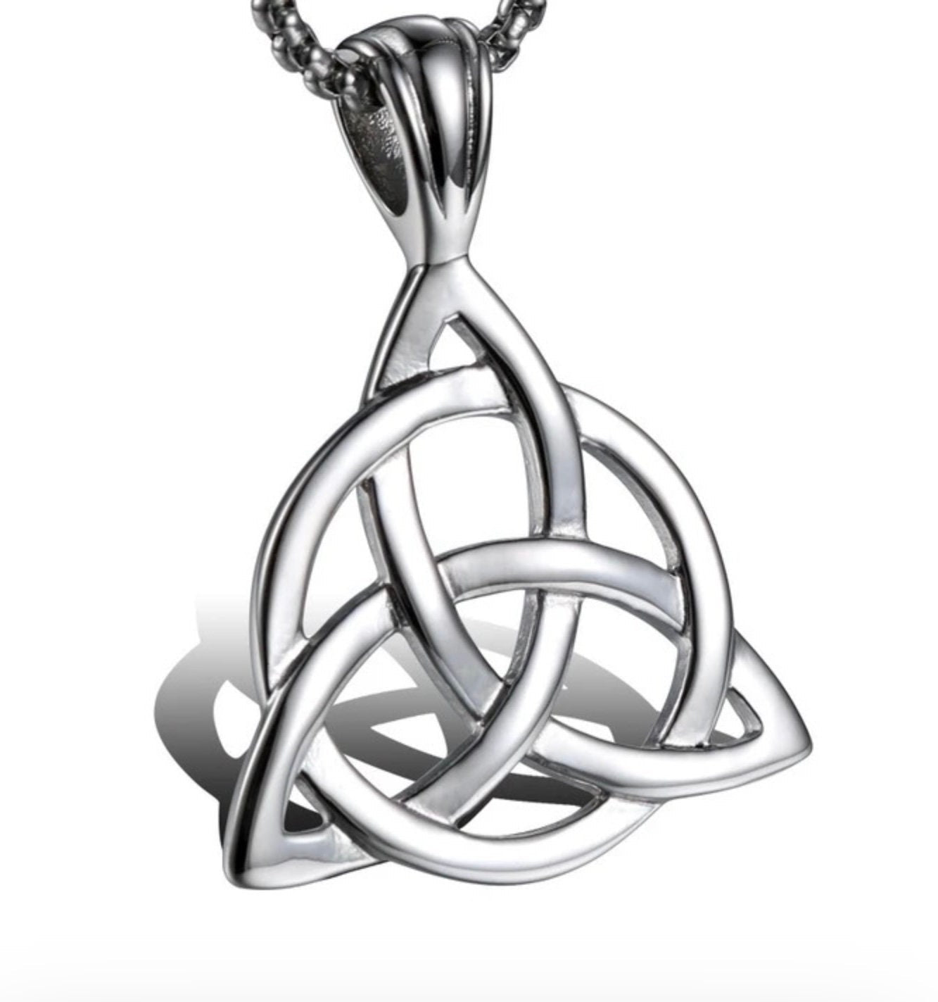 Silver or Black Celtic Irish Knot Woman Mens Necklace Pendant Chain Super Thick Cast Large Cross Vintage Filigree Viking Heavy Chain Jewelry