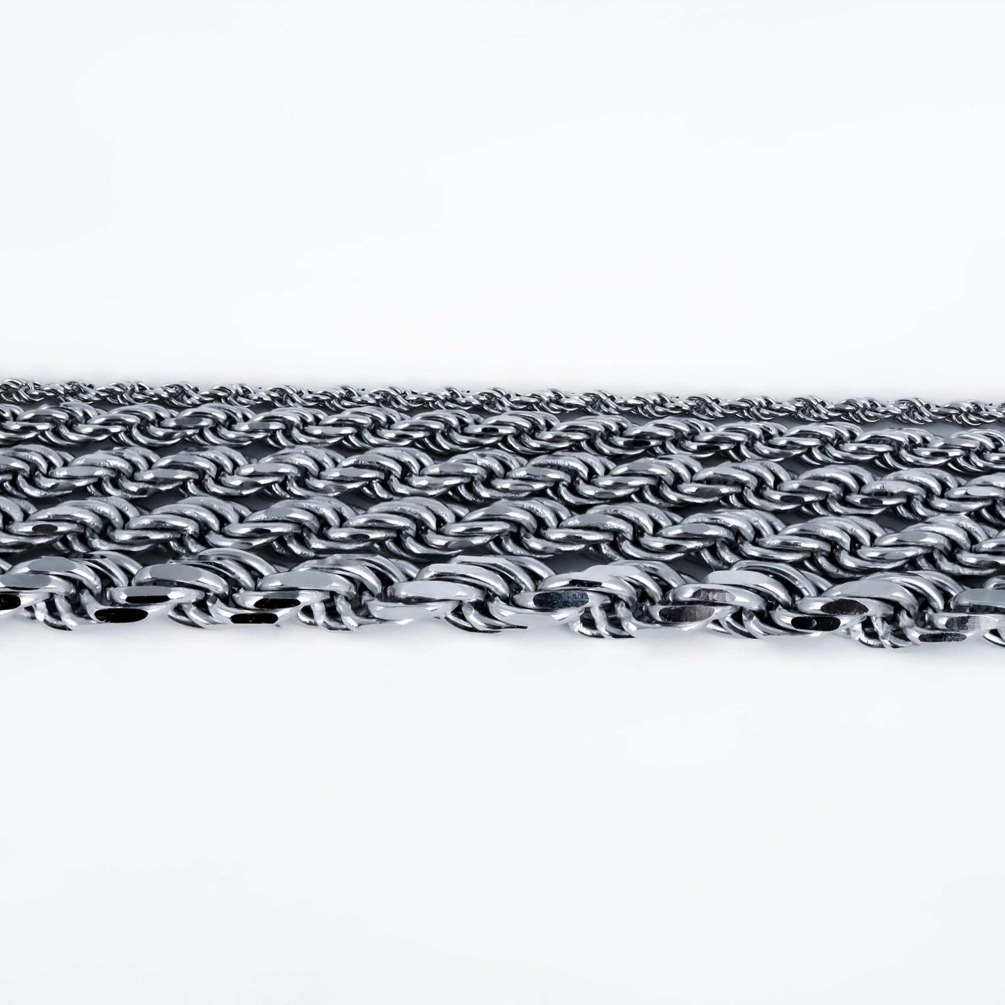 Solid Real 925 Sterling Silver Rope Chains 1.5-4mm 18-30 inches Italy