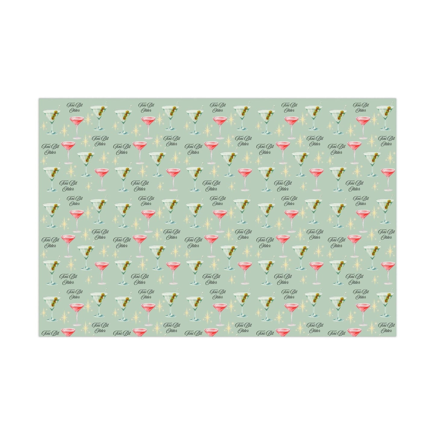 Martini Birthday Wrapping Paper – Tini Bit Older Theme