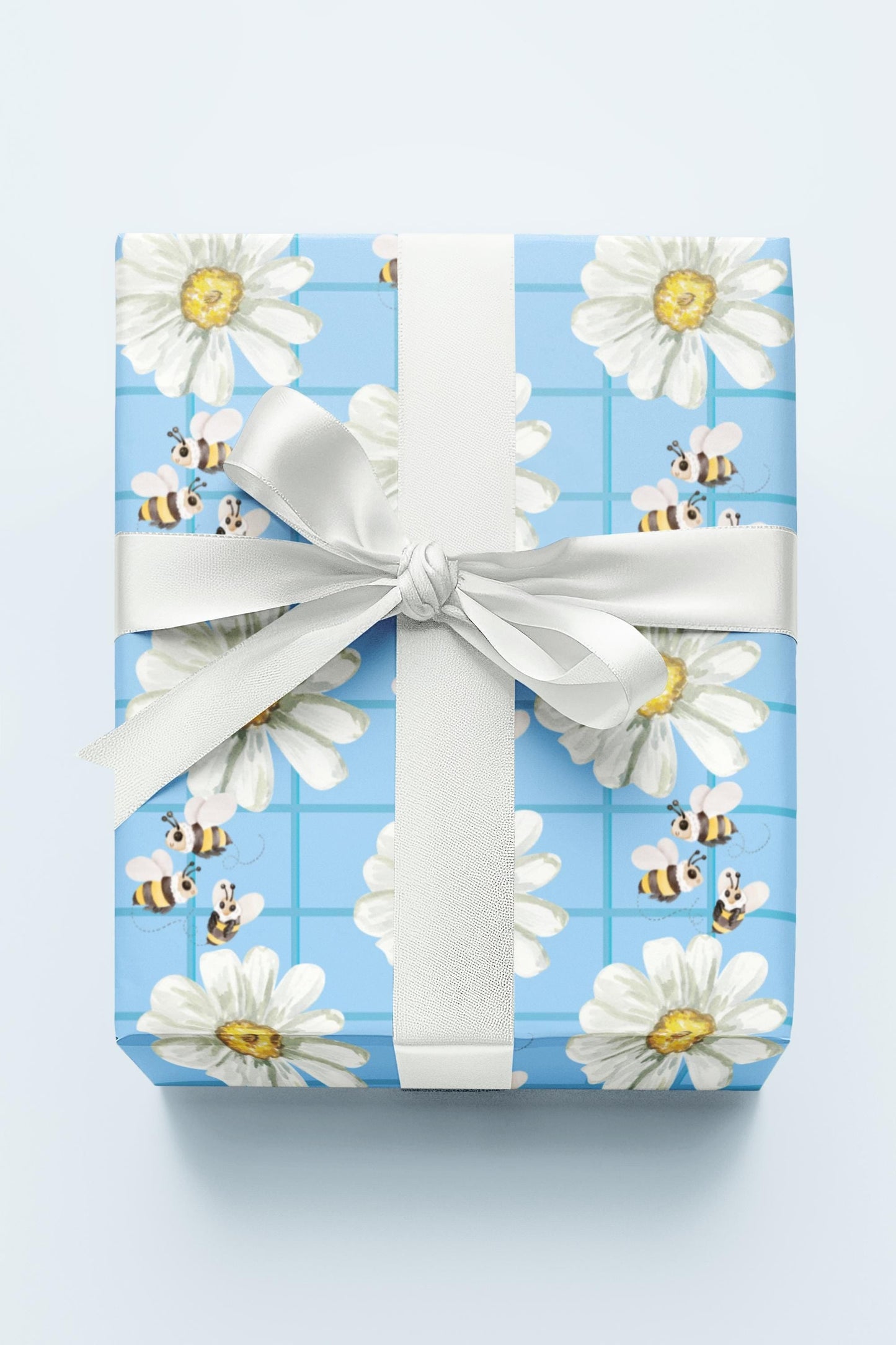 Bumblebees and Daisies Wrapping Paper