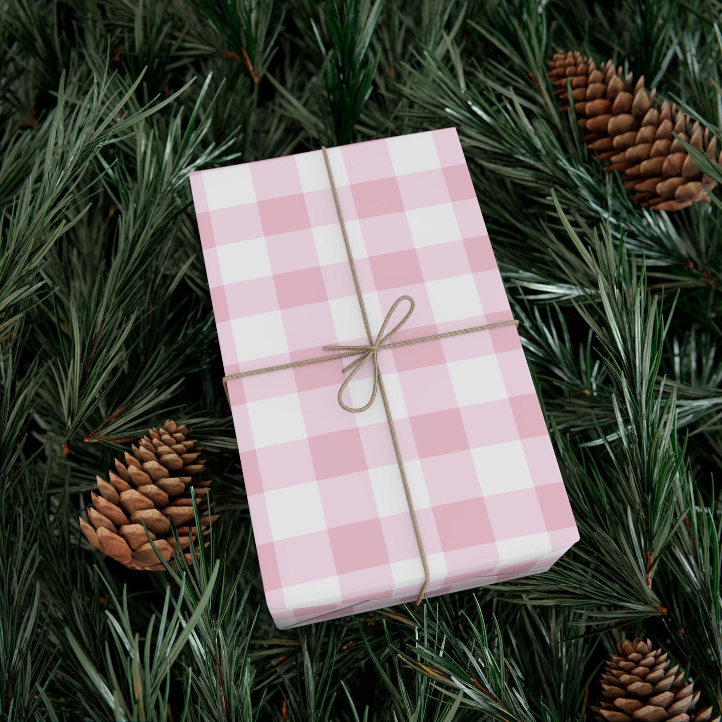 Light Pink Gingham Wrapping Paper