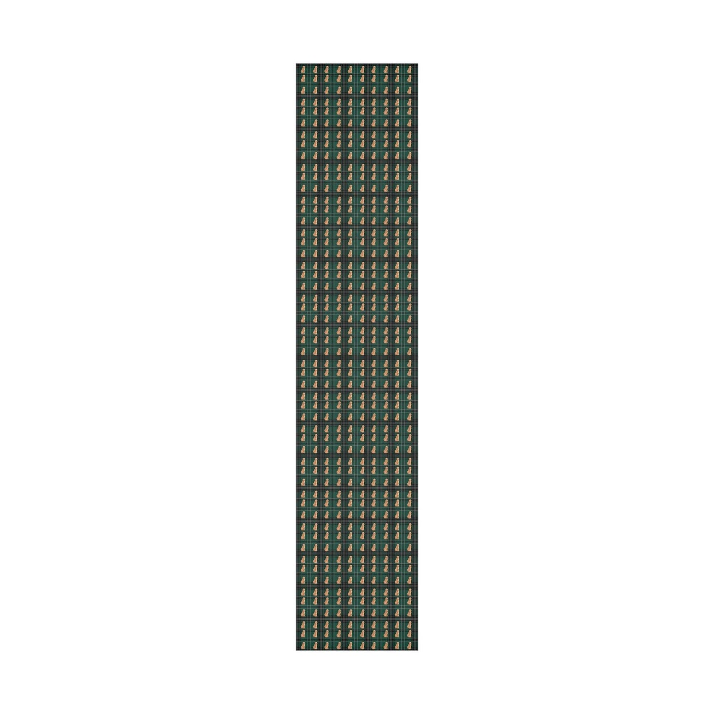 Golden Retriever Green Plaid Wrapping Paper