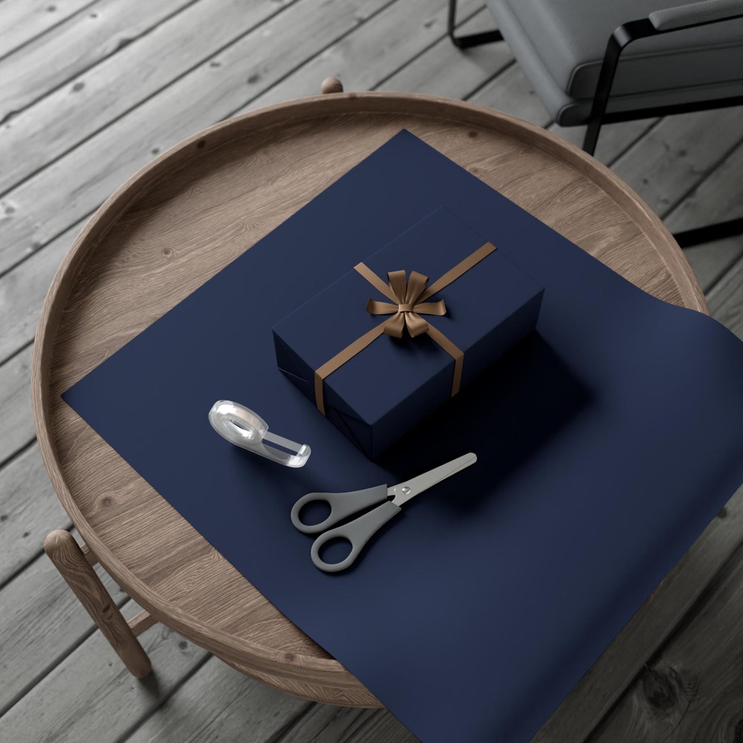 Deep Blue Solid Color Wrapping Paper
