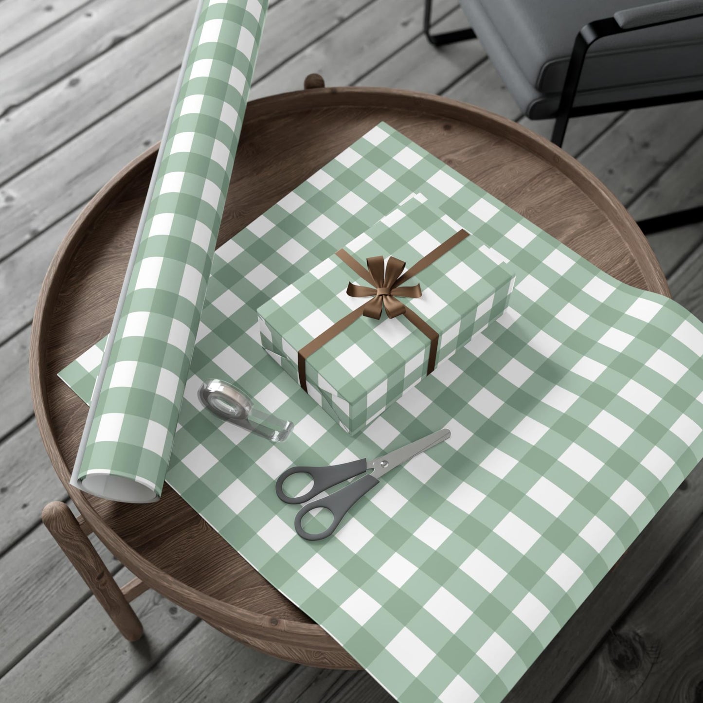 Light Green Striped Wrapping Paper