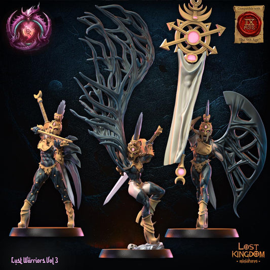 3D Printed Lust Fallen Command Group by Lost Kingdom Miniatures
