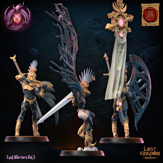 3D Printed Lust Fallen Command Group by Lost Kingdom Miniatures
