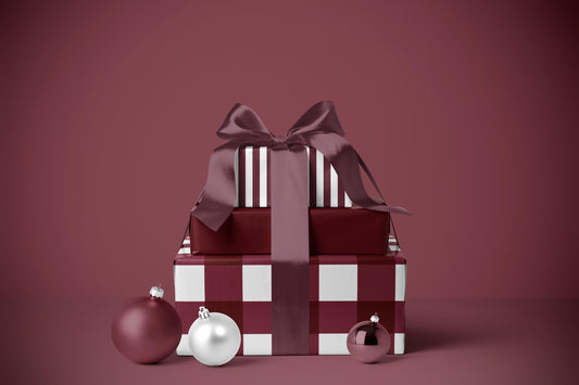 Burgundy Striped Wrapping Paper