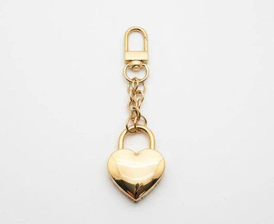 Heart Gold Plated Padlock Charm for Purses