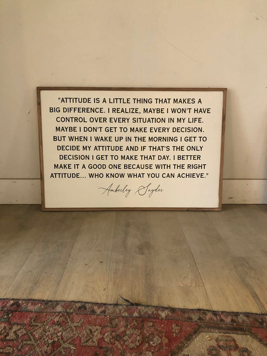 Attitude is a little thing farmhouse decor christian wall hanging