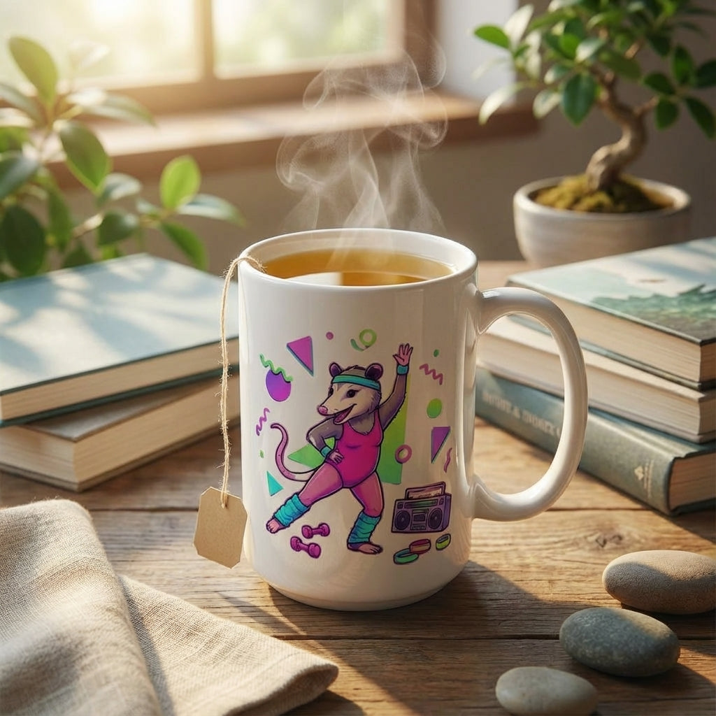 Neon Aerobics Possums - Jazzercise Jolt - 15oz Mug