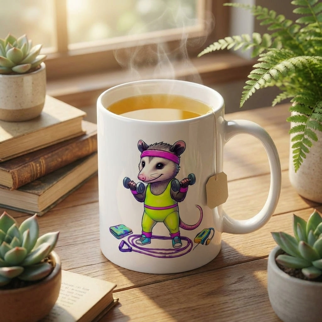 Neon Aerobics Possums - Sweatband Swagger - 15oz Mug