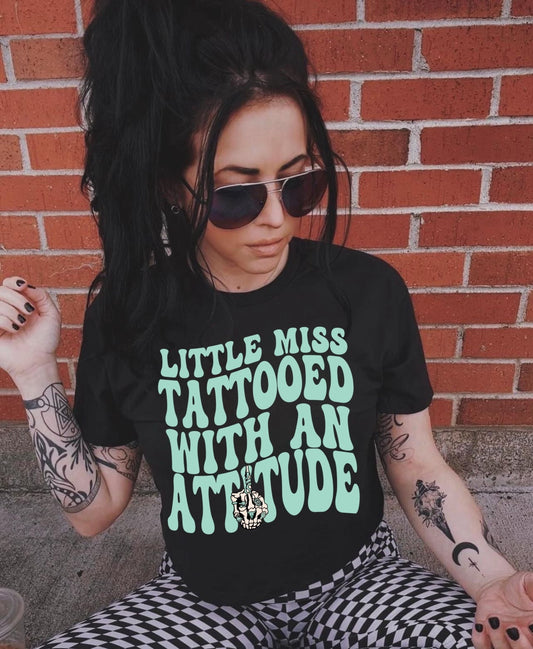 Bella Canvas Little Miss Tattooed With An Attitude