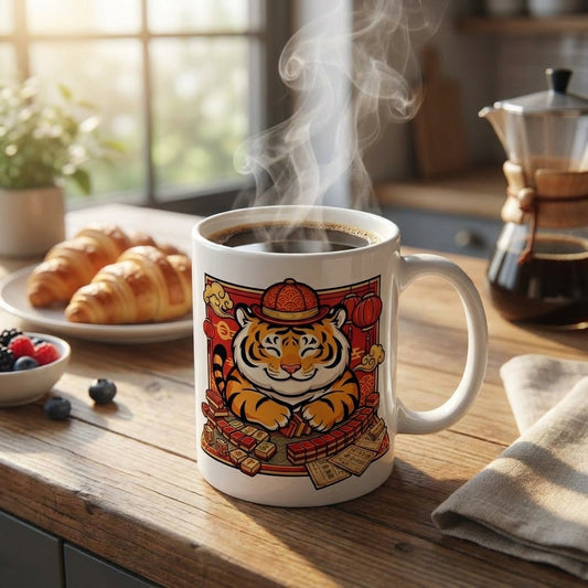 Mahjong Night Tigers - Tile Shuffler - 15oz Mug