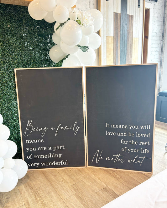 Being a Family set of wood signs / Home decor / wall hanging / signs / large wall art / Modern farmhouse collection Framed wood signs