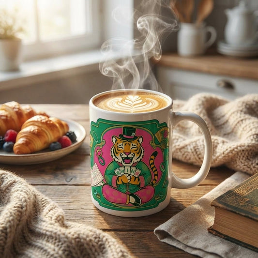 Mahjong Night Tigers - The Winning Hand - 15oz Mug