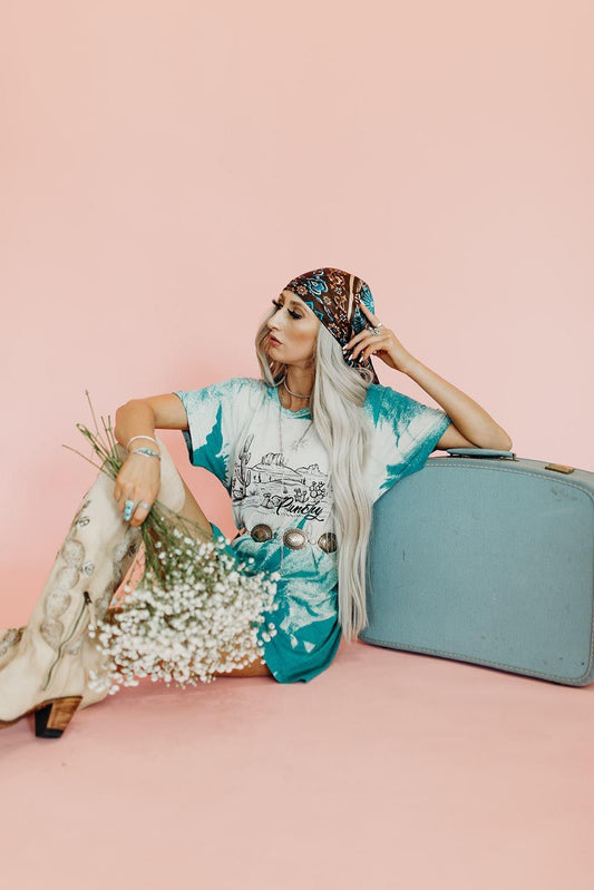 Bella + Canvas Bleached P*nchy Desert Teal Triblend Shirt – Graphic Tee