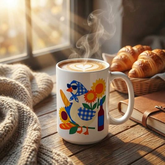 Silly Goose Social - Goose in Gingham - 15oz Mug