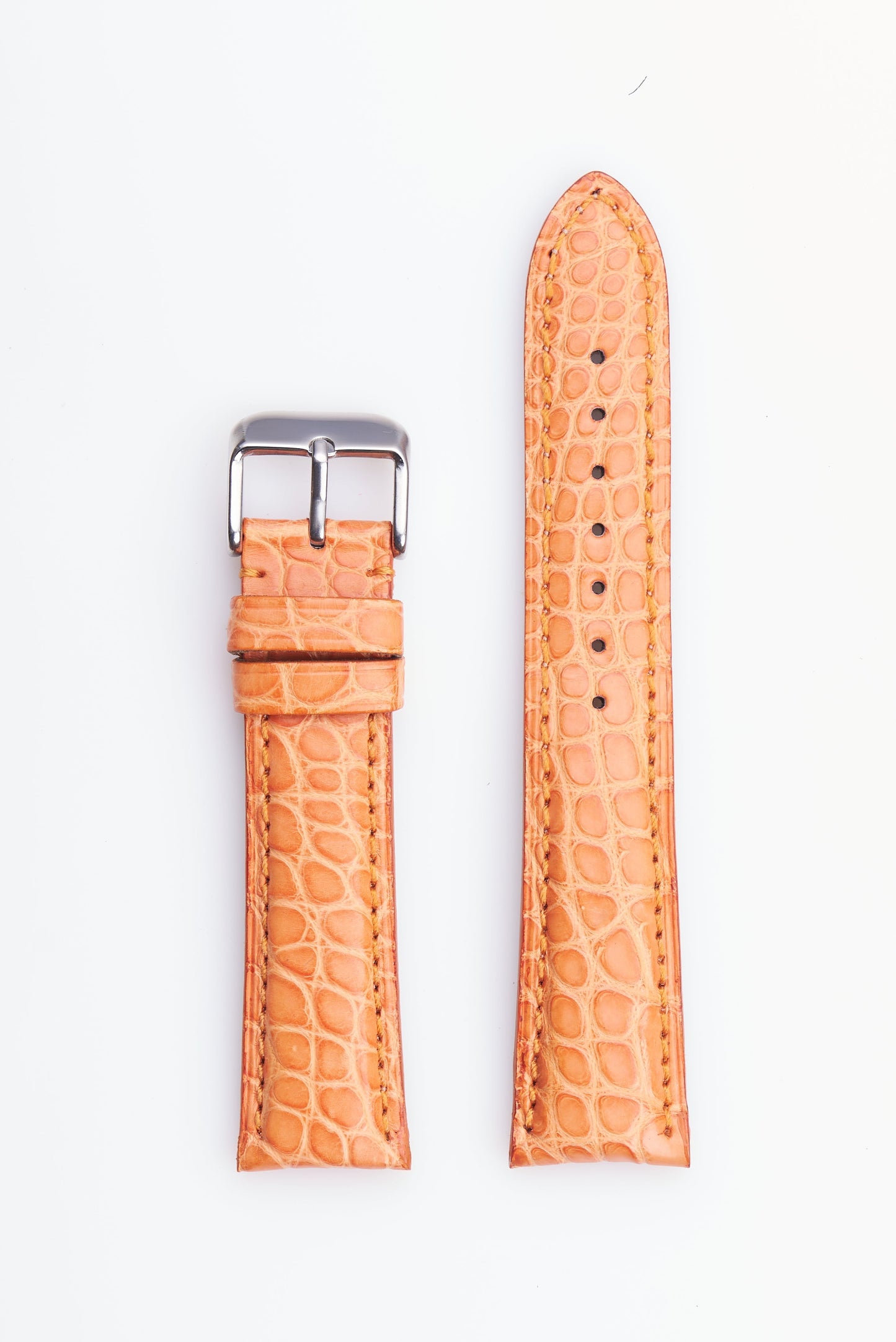 Orange Round Grain Genuine Alligator  | h2010