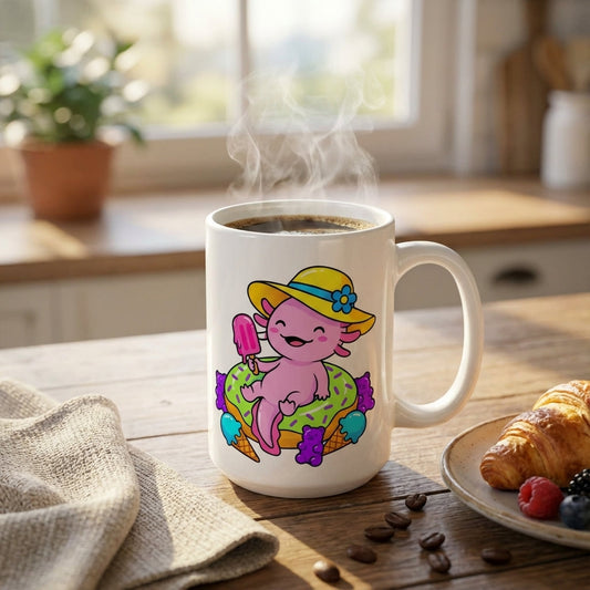 Pool Party Axolotls - Axolotl Snack Time - 15oz Mug