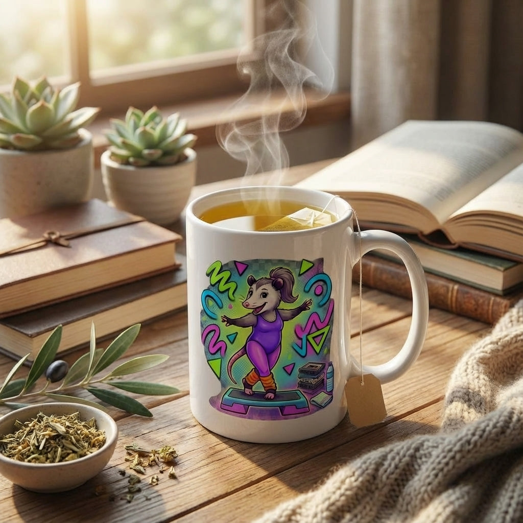 Neon Aerobics Possums - Grapevine Grind - 15oz Mug