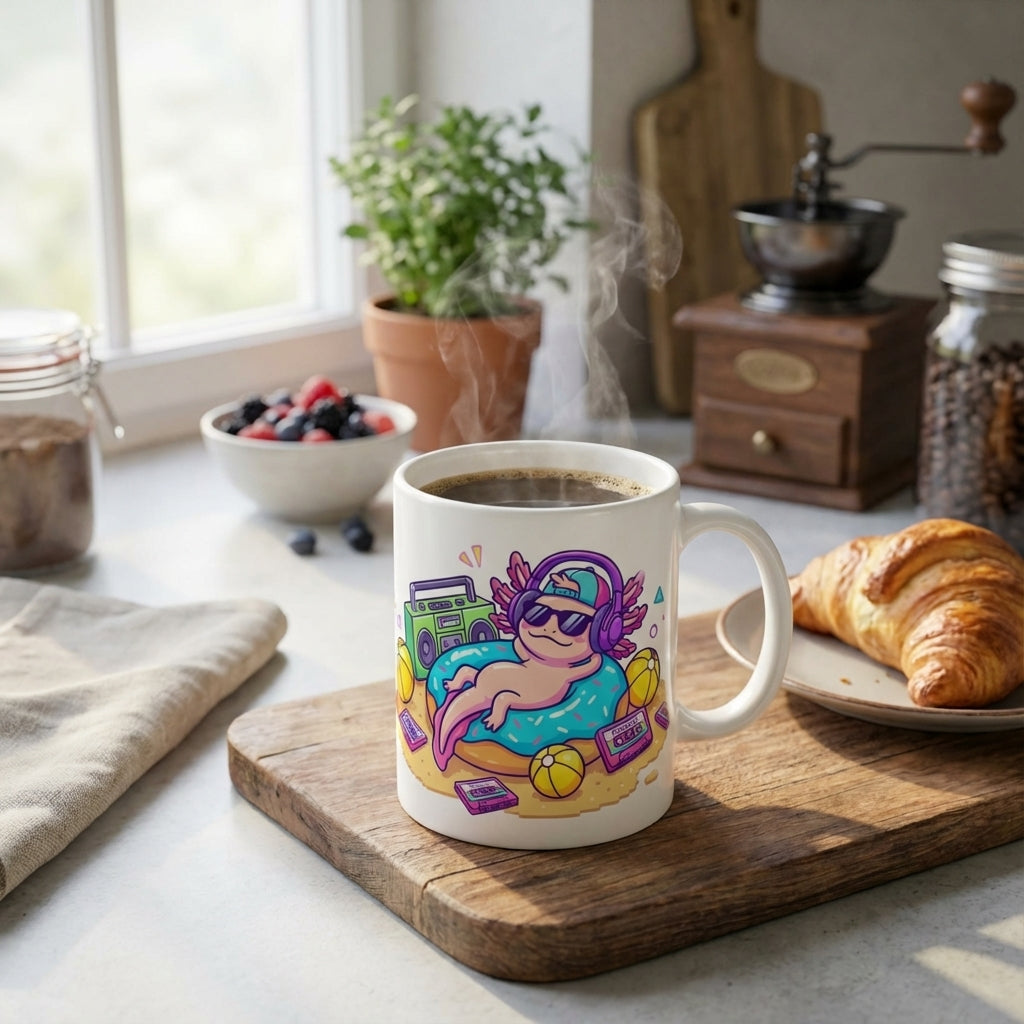 Pool Party Axolotls - Axolotl Radio Vibes - 15oz Mug