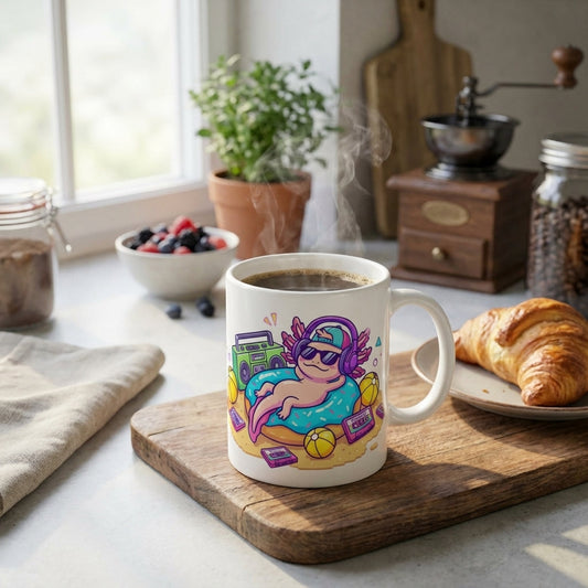 Pool Party Axolotls - Axolotl Radio Vibes - 15oz Mug