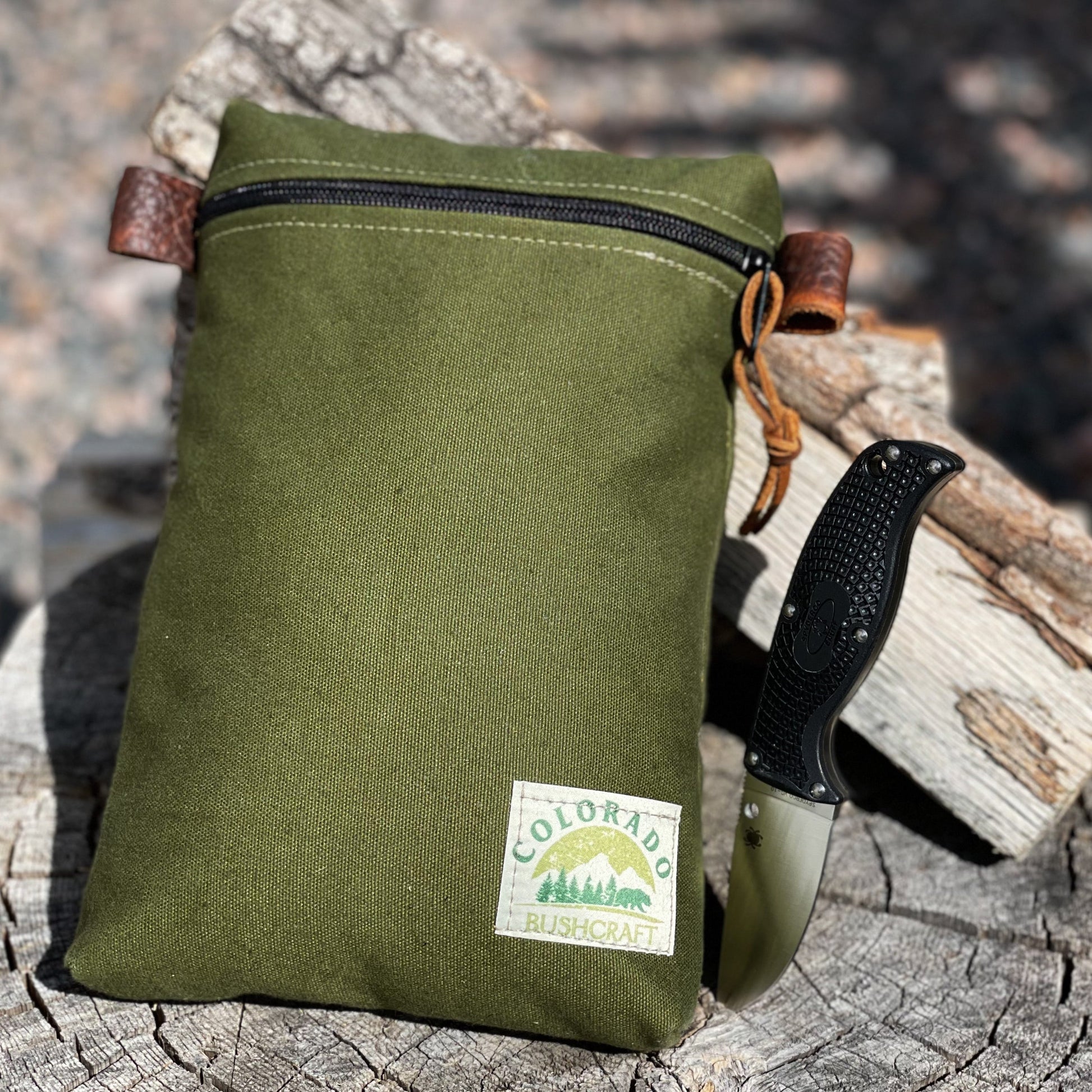 Handmade Medium Waxed Canvas Traditional EDC Pouch Bushcraft Survival Camping Possibles Dopp Grooming (Various Colors) Colorado Bushcraft