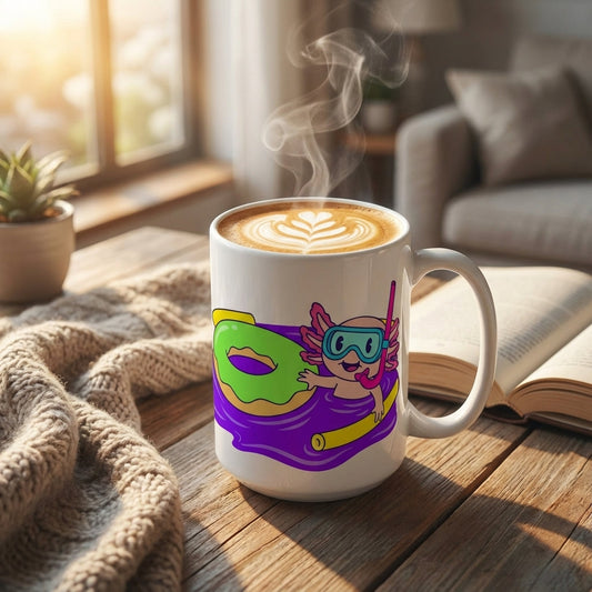 Pool Party Axolotls - Axolotl Dive Master - 15oz Mug