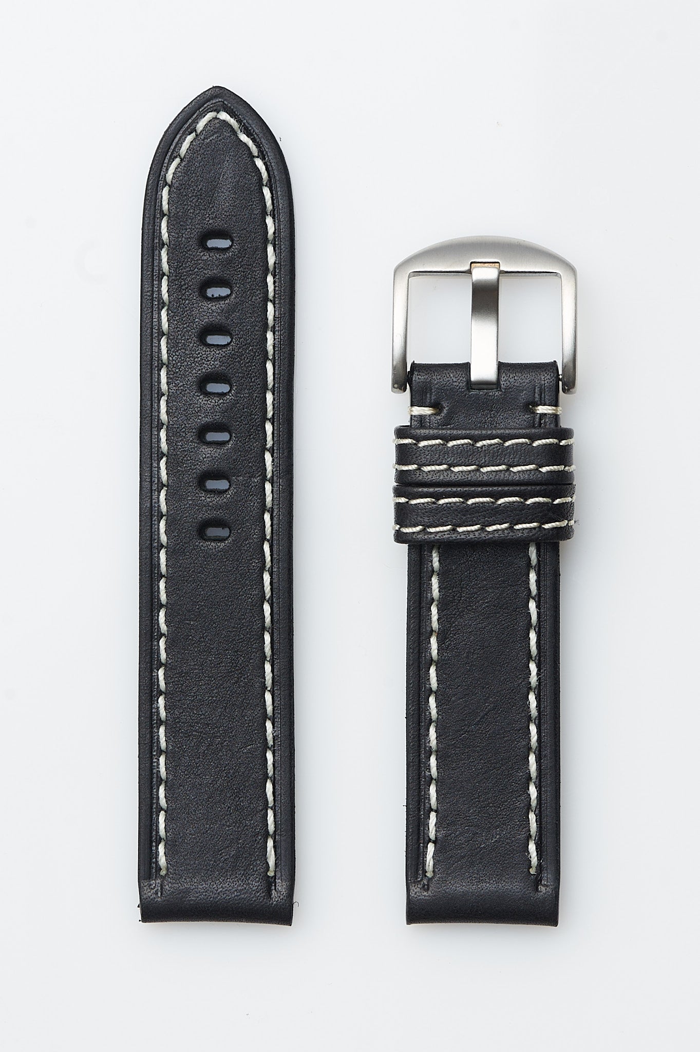 Black Single Ply Genuine Vegetable Tanned Leather | h2040