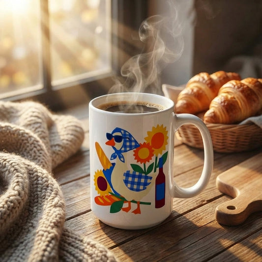 Silly Goose Social - Goose in Gingham - 15oz Mug