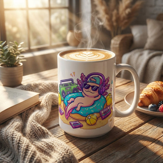 Pool Party Axolotls - Axolotl Radio Vibes - 15oz Mug