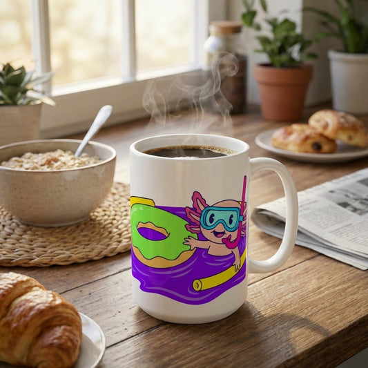 Pool Party Axolotls - Axolotl Dive Master - 15oz Mug