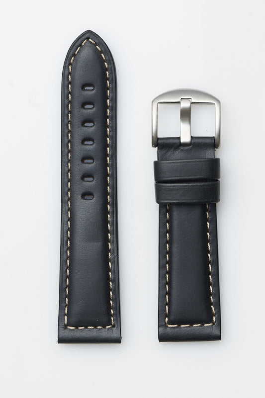 Black Heavy Pad Oil Tanned Leather | h2042