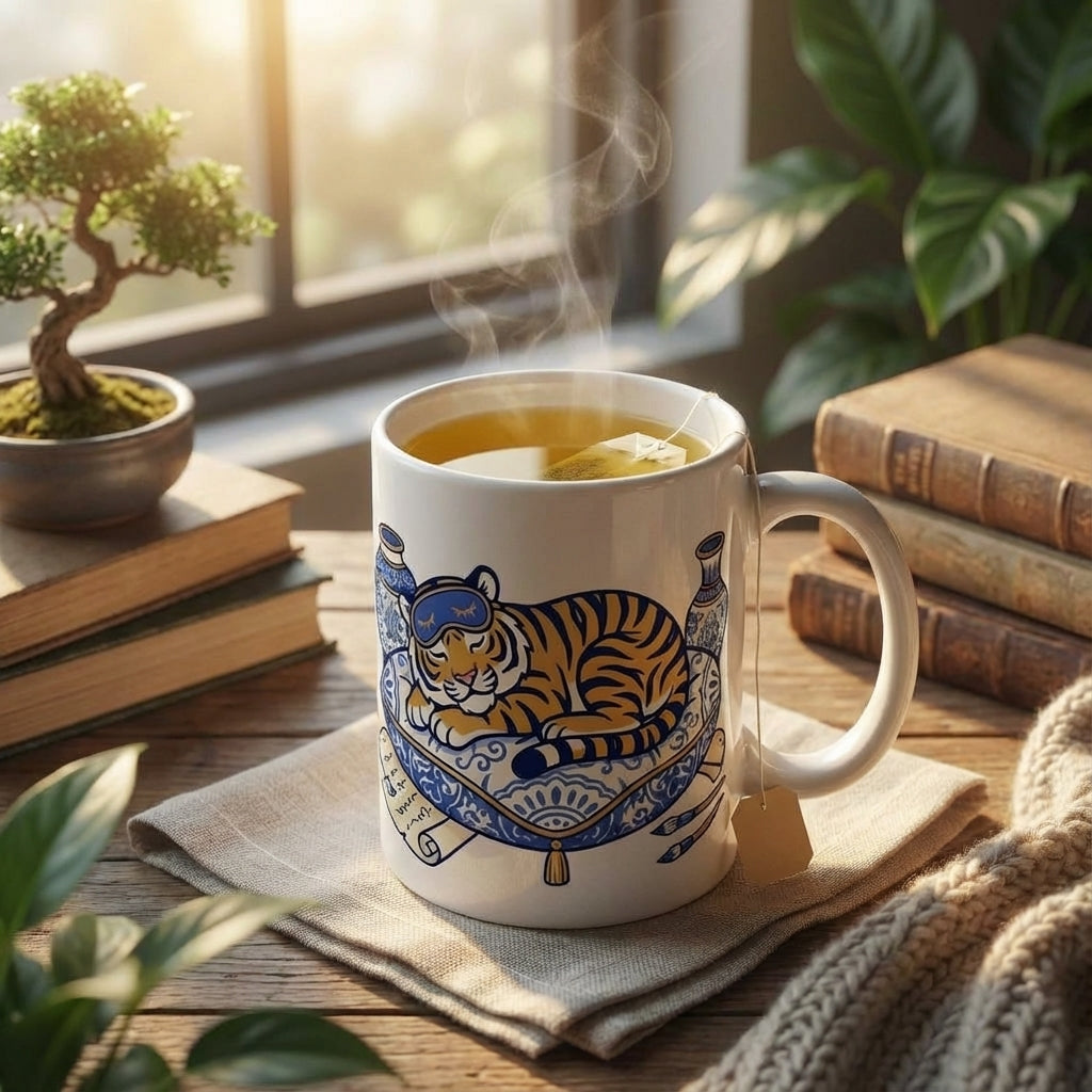 Mahjong Night Tigers - Porcelain Dreams - 15oz Mug