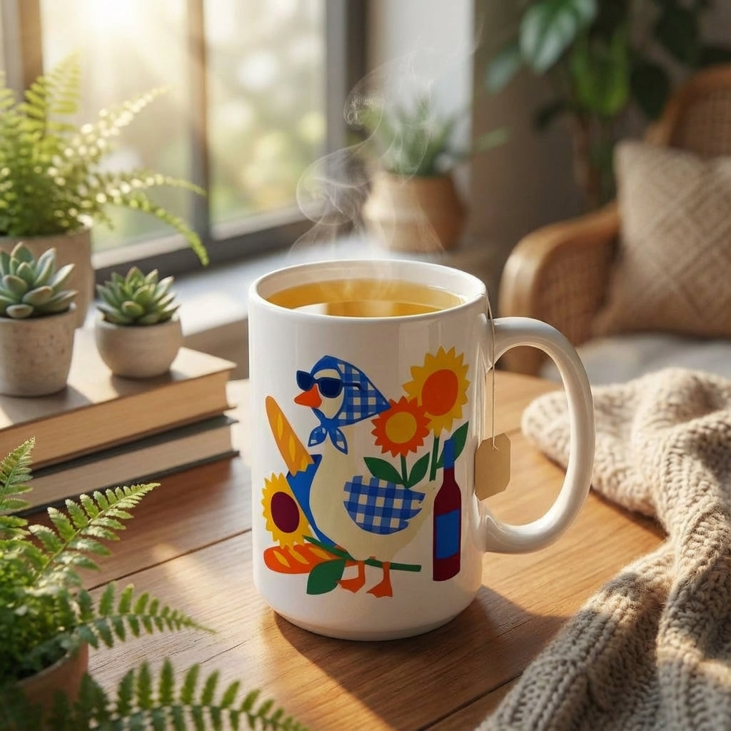 Silly Goose Social - Goose in Gingham - 15oz Mug