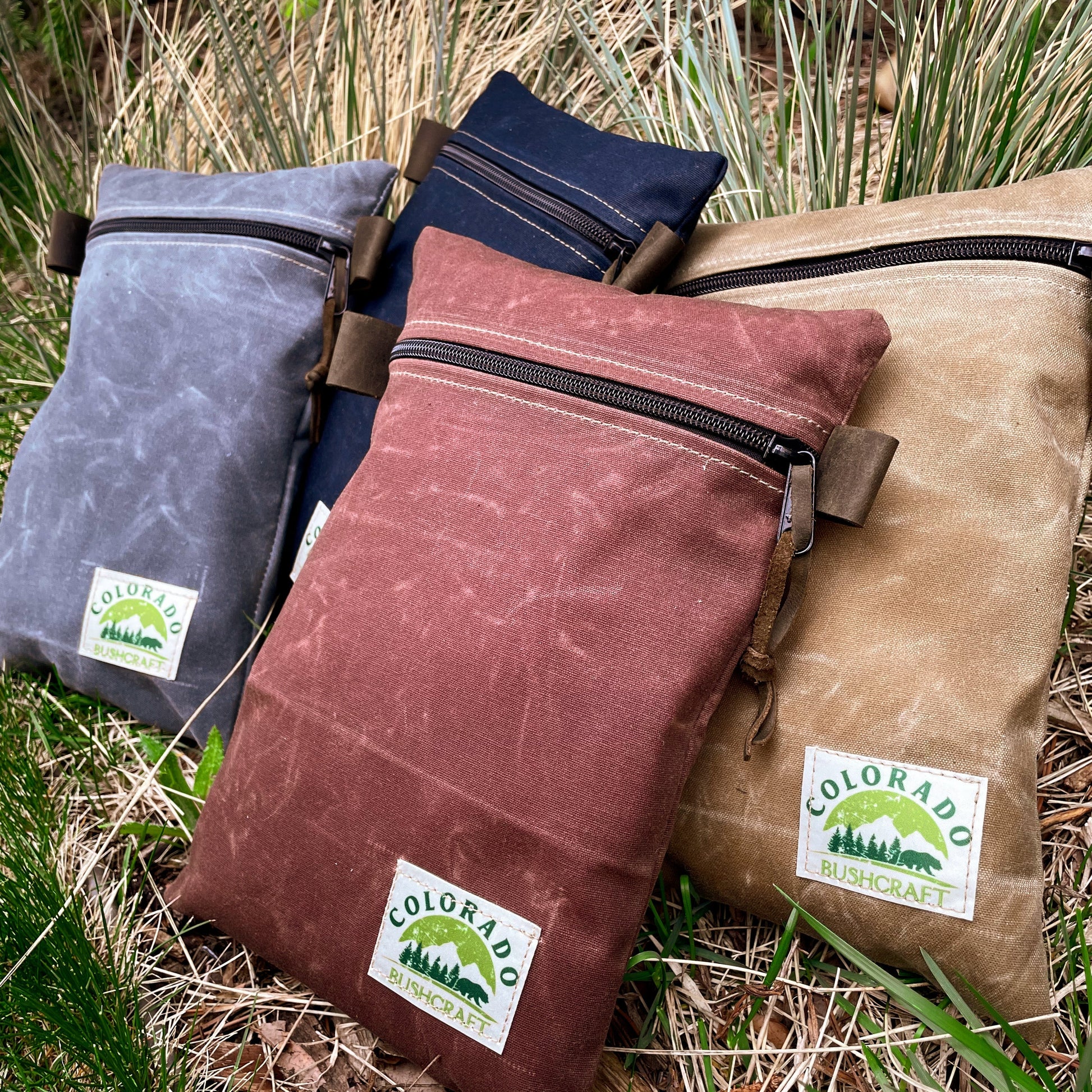 Handmade Medium Waxed Canvas Traditional EDC Pouch Bushcraft Survival Camping Possibles Dopp Grooming (Various Colors) Colorado Bushcraft