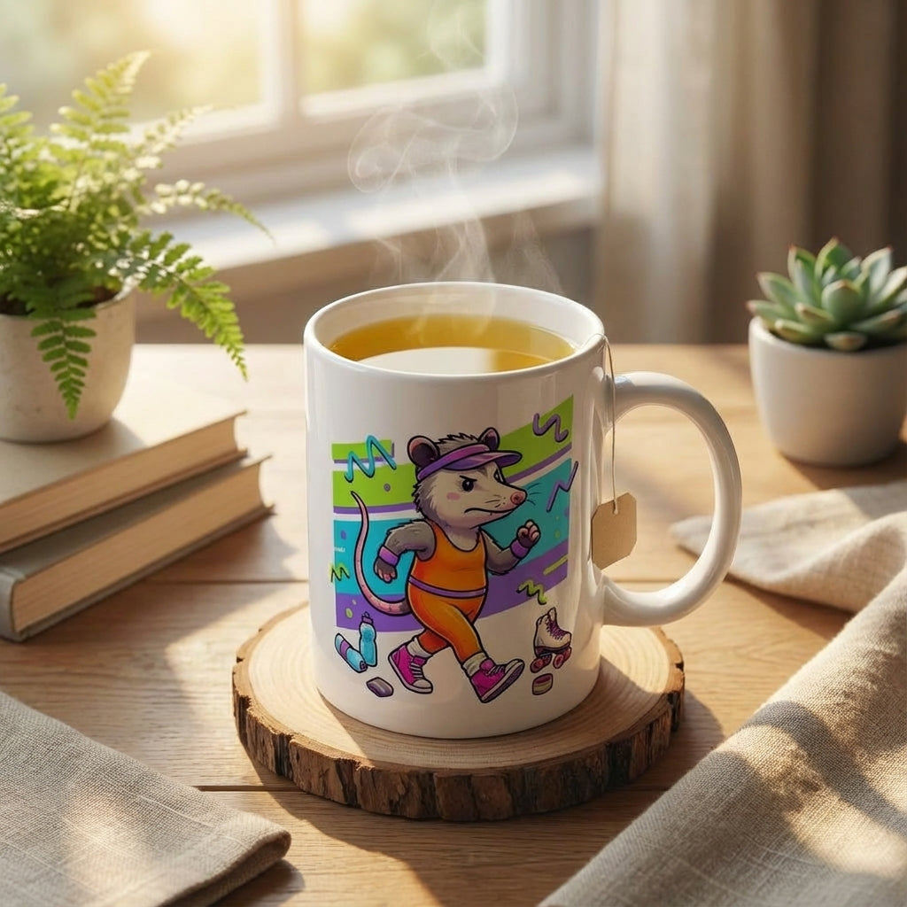 Neon Aerobics Possums - Spandex Stroll - 15oz Mug