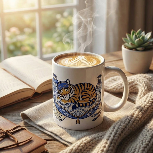 Mahjong Night Tigers - Porcelain Dreams - 15oz Mug