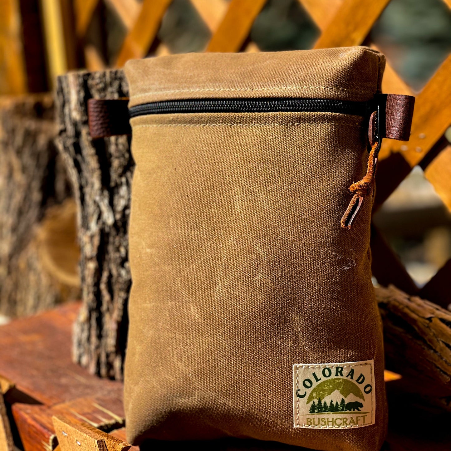 Handmade Medium Waxed Canvas Traditional EDC Pouch Bushcraft Survival Camping Possibles Dopp Grooming (Various Colors) Colorado Bushcraft