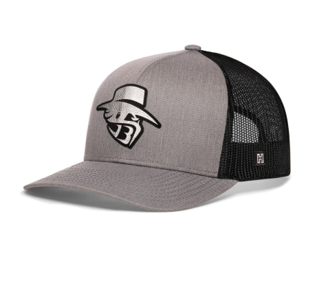 JBR Silver Logo  |  Black Metallic Leather Snapback