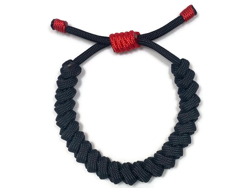 Engineered Jet Black and Red Rope Bracelet